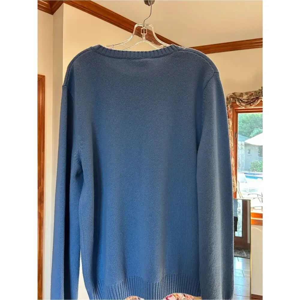 Men's Gucci Light Blue Men's felted wool knit Crewneck Sweater size XXXL Italy